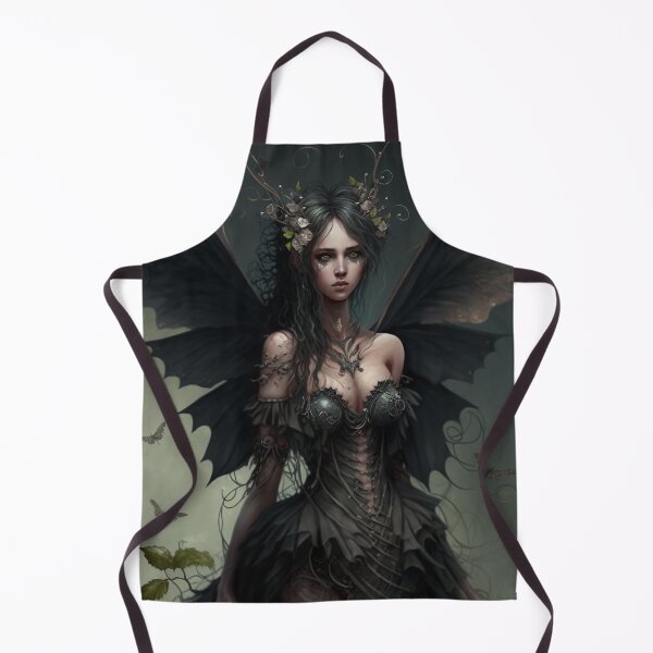 Item preview, Dark Gothic Style Fairy (Fae) with Black Wings and Green Eyes designed and sold by Dragonstrom.