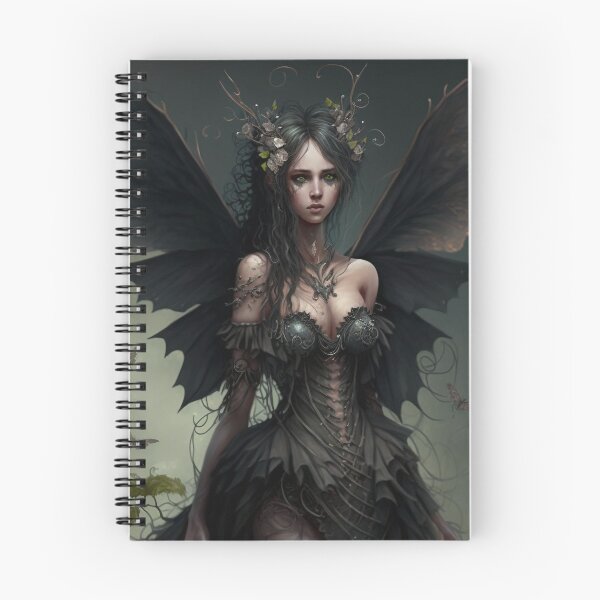Item preview, Dark Gothic Style Fairy (Fae) with Black Wings and Green Eyes designed and sold by Dragonstrom.