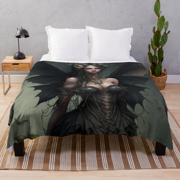 Item preview, Dark Gothic Style Fairy (Fae) with Black Wings and Green Eyes designed and sold by Dragonstrom.