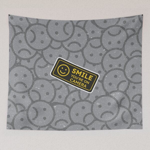 Item preview, Smile you're on camera Black Sign designed and sold by theredfoxs.