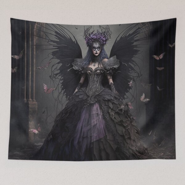 Item preview, Haunting & Unsettling Dark Gothic Style Fairy (Fae) with Tattered Raven Wings designed and sold by Dragonstrom.