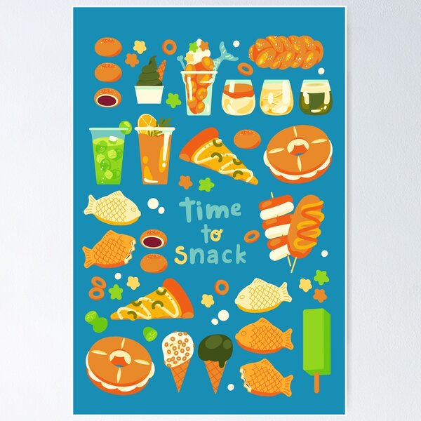 Cartoon Food Drinks Snack Food Stickers Pack #1 of 3 Journals