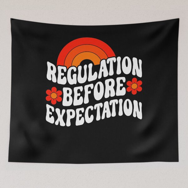 Item preview, Regulation Before Expectation Retro Neurodiversity Therapist T-Shirt designed and sold by KGN CREATIVITY.