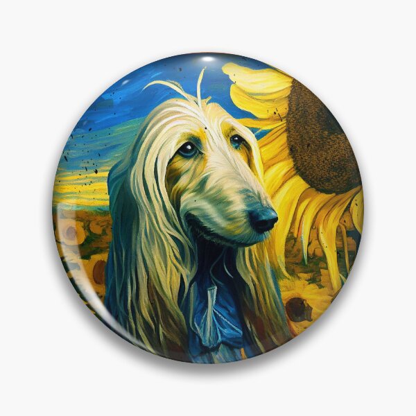 Artikelvorschau, Afghan Hound Sunflower Painting Adorable Dog entworfen und verkauft von rafaeltto.