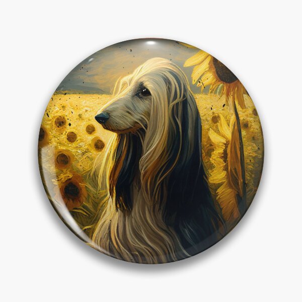 Artikelvorschau, Afghan Hound Sunflower Painting Adorable Dog entworfen und verkauft von rafaeltto.
