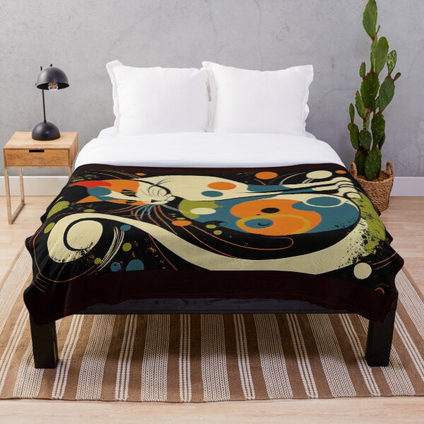 Item preview, Mid Century Calico Cat Arte abstracto Impresión Pintura Decoración de la pared designed and sold by winterkitty88.