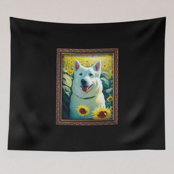 Item preview, Akbash Sunflower Painting Adorable Dog designed and sold by rafaeltto.