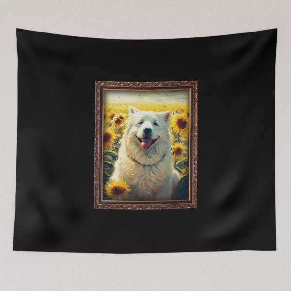 Item preview, Akbash Sunflower Painting Adorable Dog designed and sold by rafaeltto.