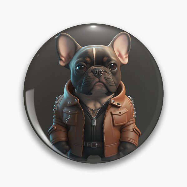 Item preview, French bulldog with leather jacket designed and sold by GforAL.