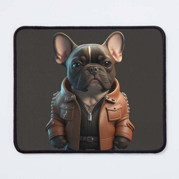 Item preview, French bulldog with leather jacket designed and sold by GforAL.