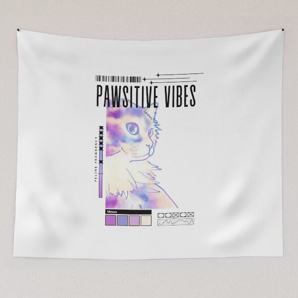 Item preview, Pawsitive Vibes - Feline Frequency - Vaporwave Pastel Cat designed and sold by HavenAlethea.