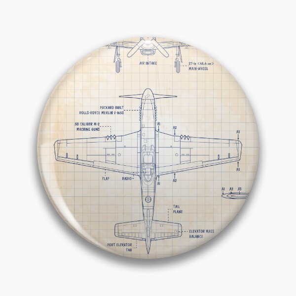 Item preview, Mustang: North American P-51D (Old Blue Grid- Vertical) designed and sold by BGALAXY.
