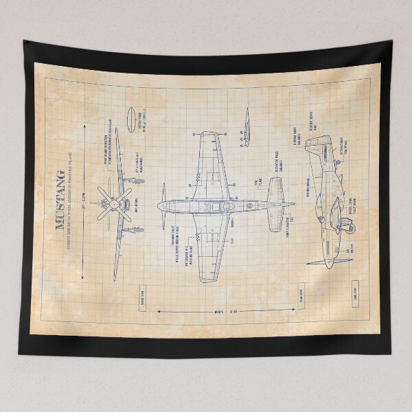 Item preview, Mustang: North American P-51D (Old Blue Grid- Vertical) designed and sold by BGALAXY.