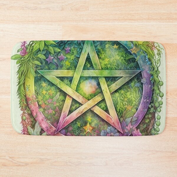 Item preview, Pentacle - Botanical Flower Garden Wiccan Pagan Pentagram designed and sold by MoonBohemian.