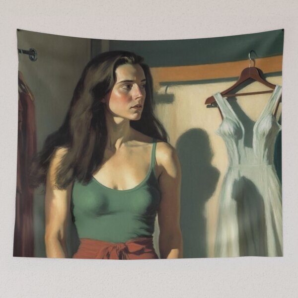 Item preview, Changing room, vintage art designed and sold by Lonesomefolk.