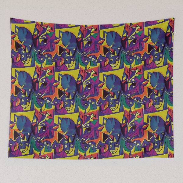 Item preview, Cat Eyes Watching at You Wherever You Go - Abstract Cats designed and sold by FloralZoo.
