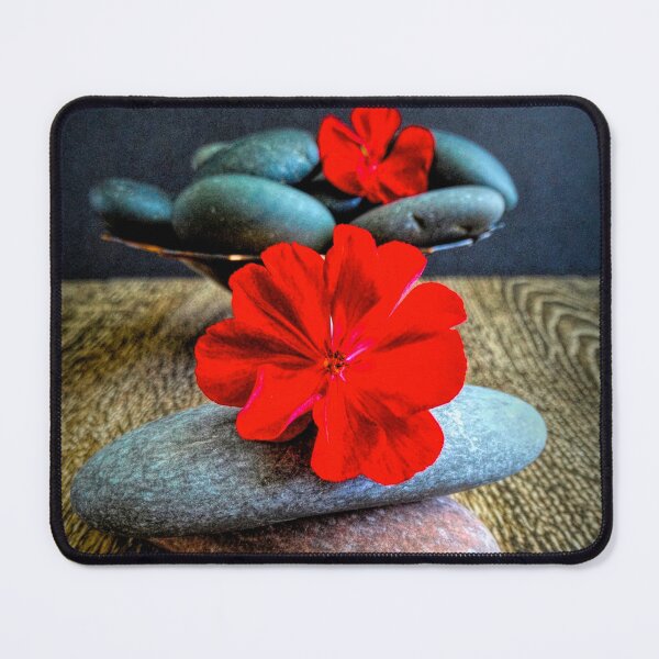 Item preview, Basalt Stones with Red Flower designed and sold by Linda Roisum.