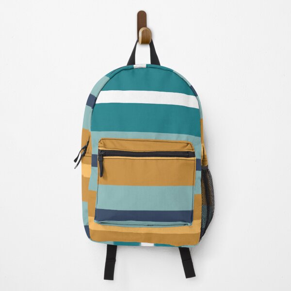 Item preview, Stripes Mustard Teal Aqua Indigo designed and sold by Delinda Graphic Studio.