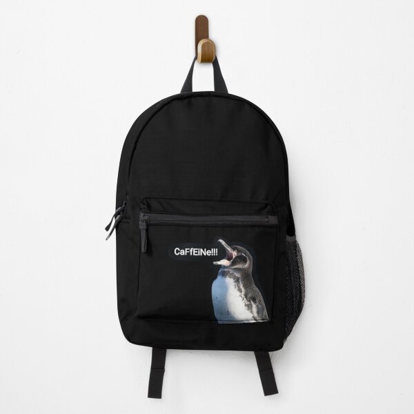 Item preview, Galapagos Penguin screams for Caffeine (black background)  designed and sold by SBPenguins.