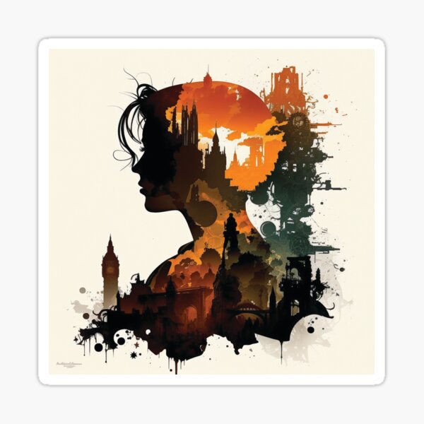 Item preview, Silhouettes of Steampunk Cityscape #2 designed and sold by MindAsylum.