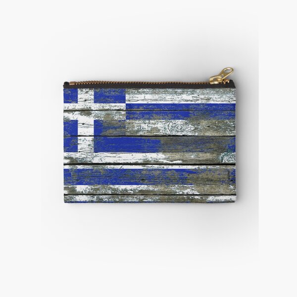 Item preview, Flag of Greece on Rough Wood Boards Effect designed and sold by JeffBartels.