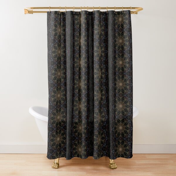 Golden Serenity: A Mystical Mandala Shower Curtain