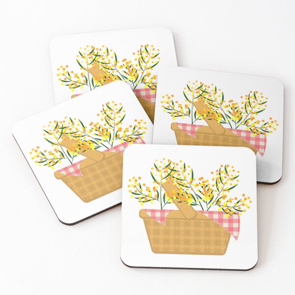 Item preview, Basket and flower bouquet made of mimosa branches designed and sold by CutieBlue.