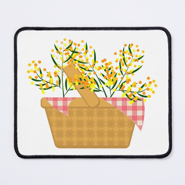 Item preview, Basket and flower bouquet made of mimosa branches designed and sold by CutieBlue.