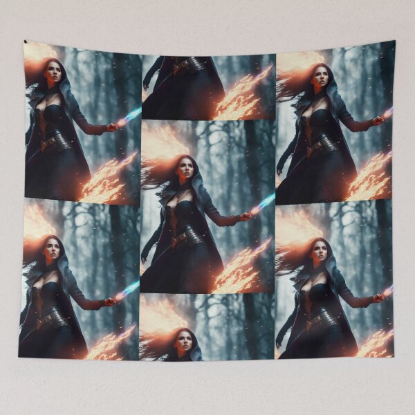 Item preview, Sorceress woman casting a spell. designed and sold by Maniock.