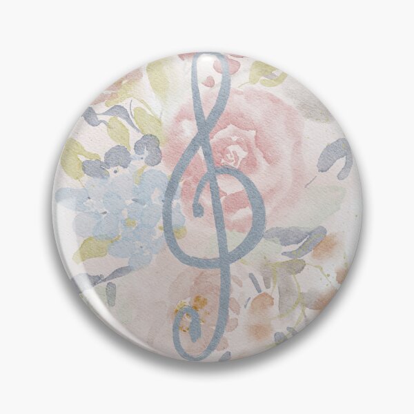Item preview, Treble clef music note watercolor floral Aesthetic designed and sold by Harpley Design Studio.