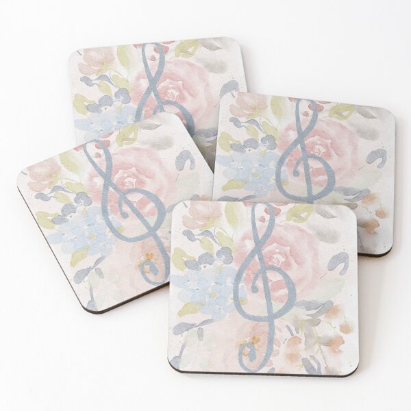 Item preview, Treble clef music note watercolor floral Aesthetic designed and sold by Harpley Design Studio.