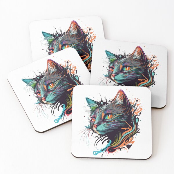 Item preview, Colorful psychedelic cat designed and sold by sdhg.