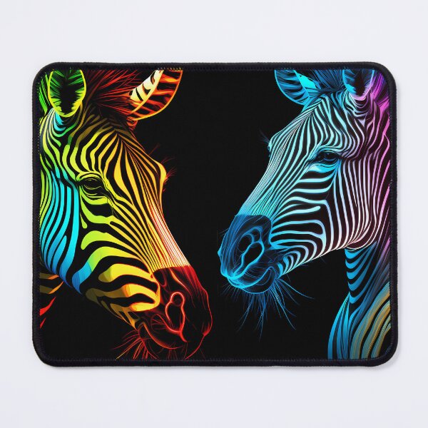 Item preview, Zebra Dreamscape: Two Glowing Creatures in the Electric Eden designed and sold by AOK-DESIGN.