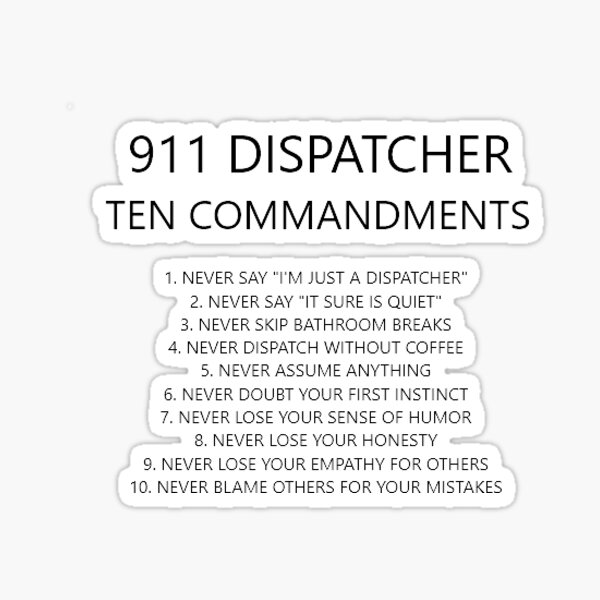 Item preview, Dispatcher Commandments - 911 designed and sold by Heather Lee.