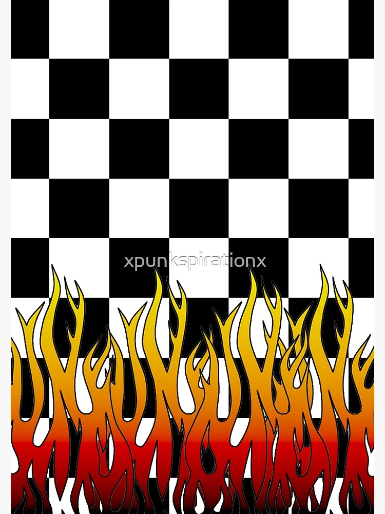 Checkered with flames hotsell