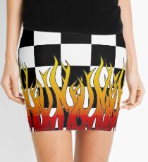 Checkered Racing Flames Mini Skirt