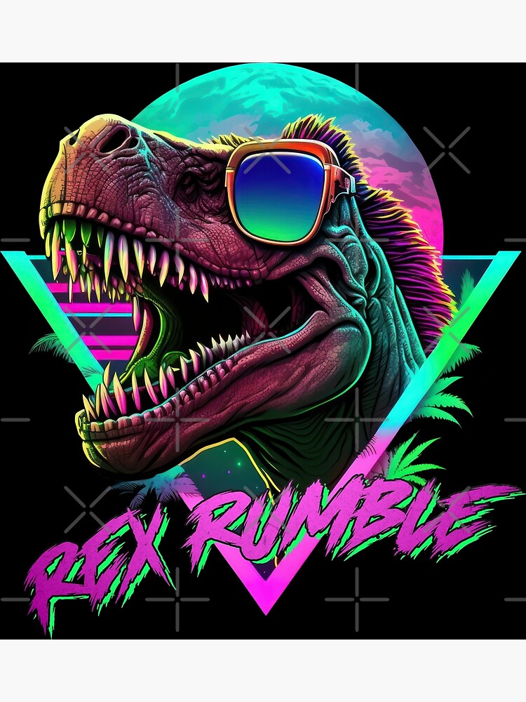 Rex Rumble - Retro Vintage 80's Style Dinosaur