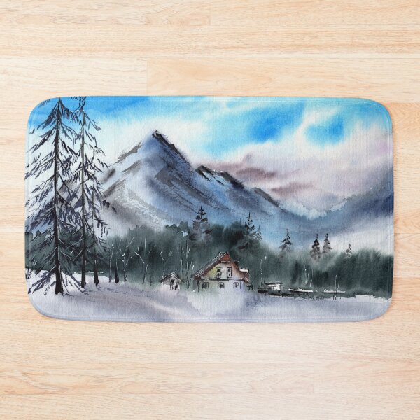 Item preview, Watercolor winter landscape designed and sold by MaryWatercolor.