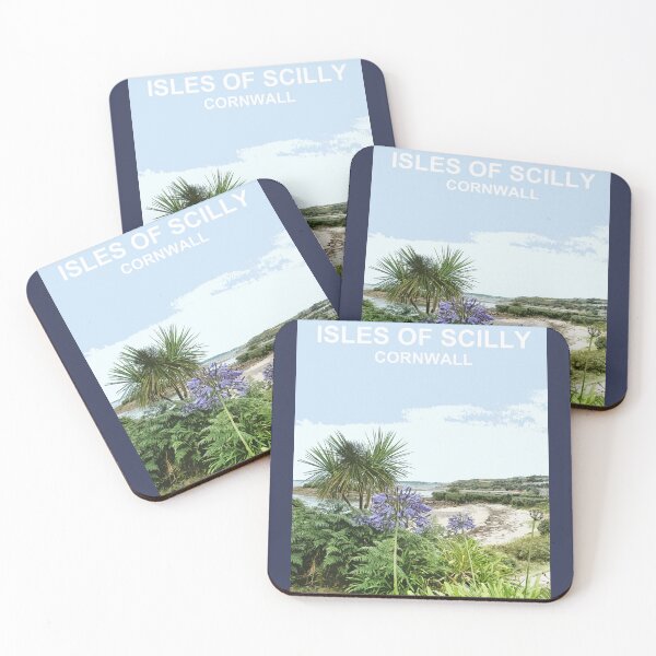 Item preview, Isles of Scilly Cornwall. Cornish gift. Travel poster designed and sold by BarbaraGlebska.