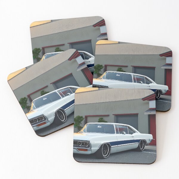 Item preview, White & Blue 90s Retro Car Art, Automotive Decor, Vintage Car designed and sold by theretropitstop.