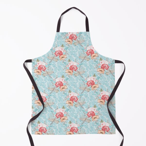 Item preview, Mystic Dragonfly Red White Beige Roses Aqua Background designed and sold by Jaydee001.