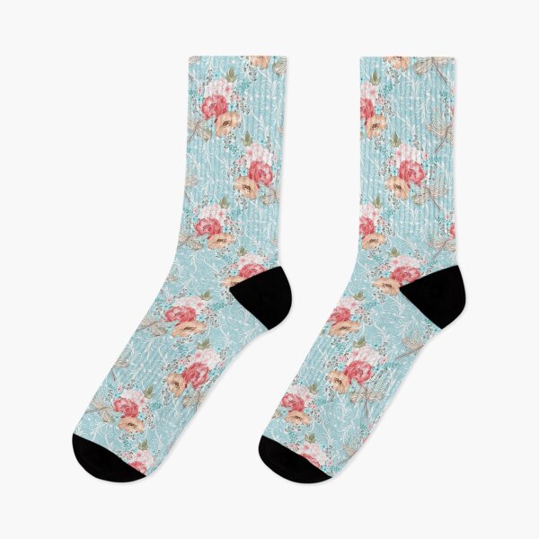 Item preview, Mystic Dragonfly Red White Beige Roses Aqua Background designed and sold by Jaydee001.