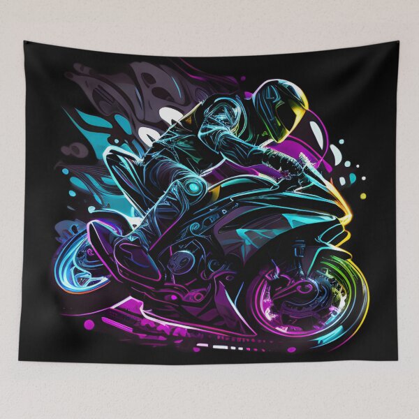 Item preview, Cyberpunk Neon Futuristic Superbike designed and sold by beluxe.