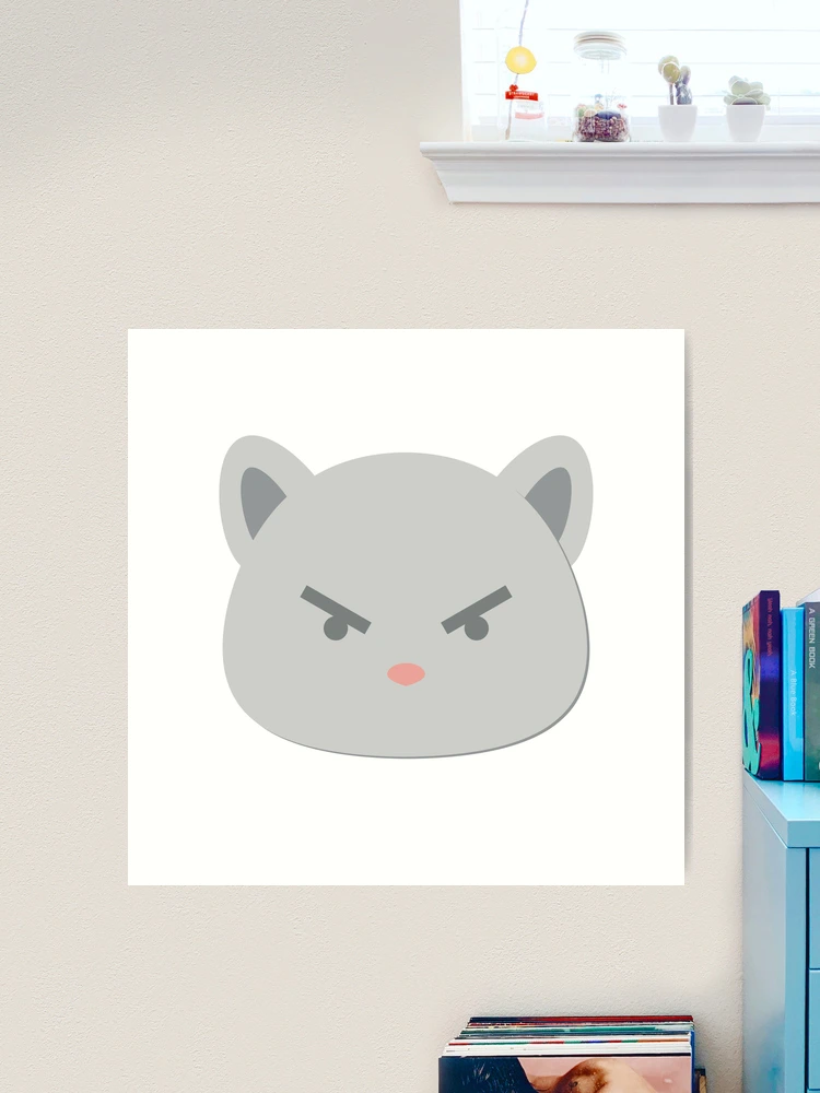 Angry Gray cat Emoji Photographic Print for Sale by MasBlangkon-Art