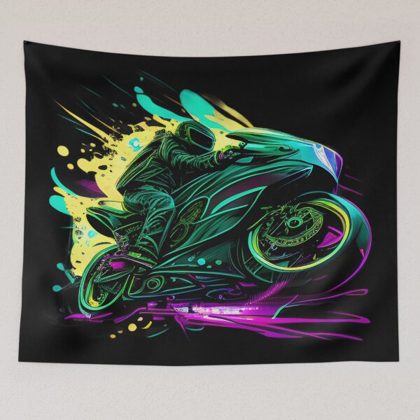 Item preview, Cyberpunk Neon Futuristic Superbike designed and sold by beluxe.