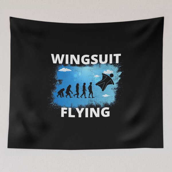 Item preview, Wingsuit flying Base Jumping Skydiving Wingsuiting Evolution designed and sold by TastefulTees.