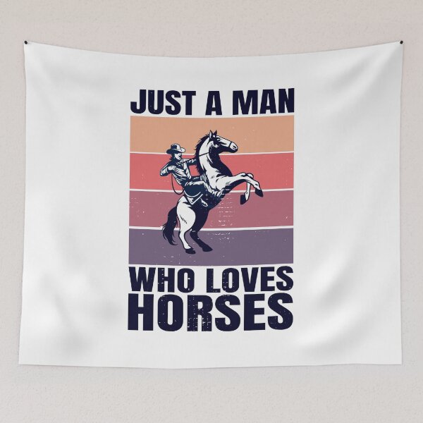 Item preview, Just a Man Who Loves Horses, Vintage Gift for Horse Lovers designed and sold by DADA635.