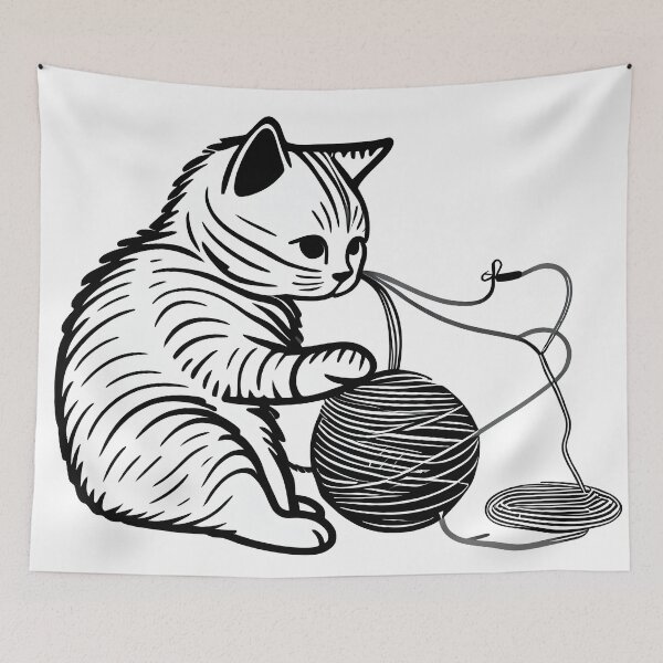 Item preview, Purrfect Entertainment:Cat Playing With A Ball Of String designed and sold by PosterManiaRo.