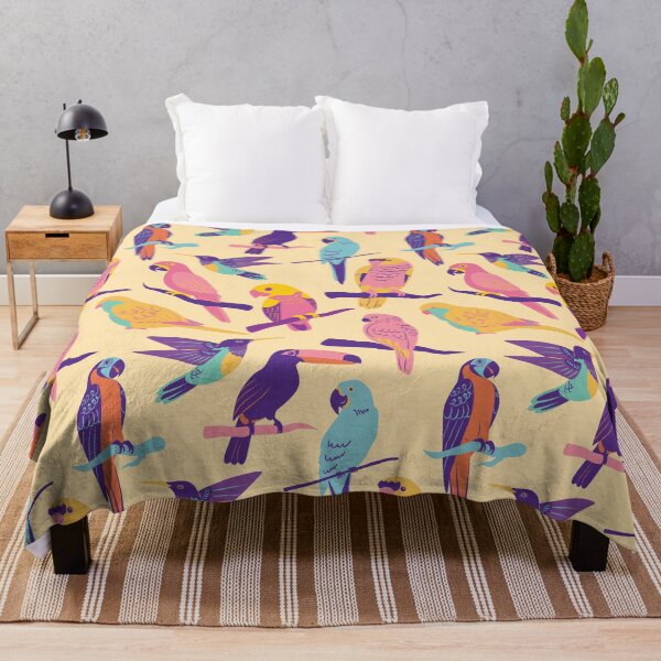 Item preview, Yellow Exotic Birds Pattern designed and sold by MadeByBeata.