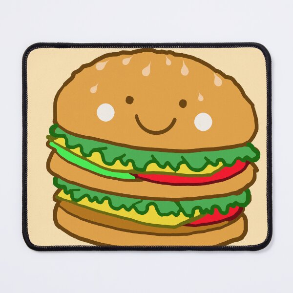 Item preview, Smiling double burger drawing sticker totebag designed and sold by tqueen.